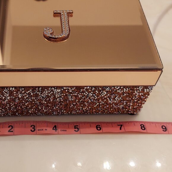 Pink Rose Sparkle Jewelry Makeup Box with a Monogrammed J (NWOT) - Picture 11 of 12